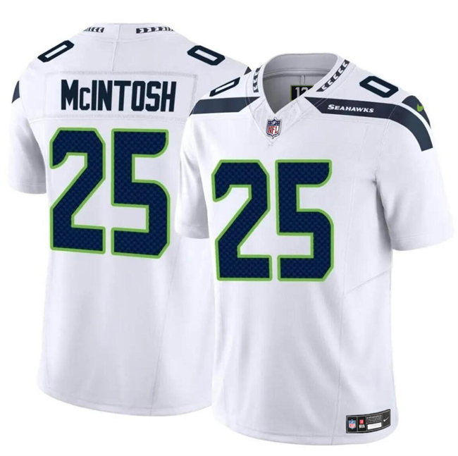 Men's Seattle Seahawks #25 Kenny McIntosh White 2024 F.U.S.E Vapor Limited Football Stitched Jersey - Click Image to Close